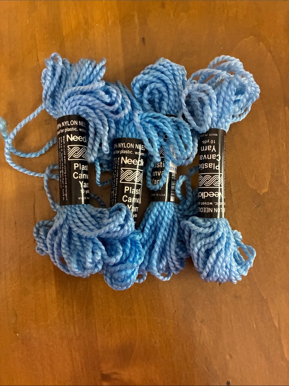 4 10 yard plastic canvas yarns blue